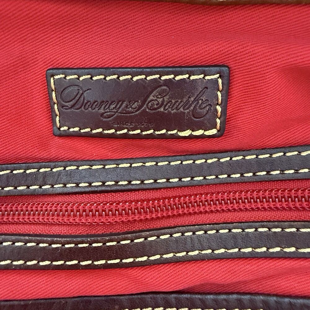 Dooney and Bourke Leather O-Ring Sac Brown Pebbled Large Satchel Shoulder Bag - Picture 13 of 16